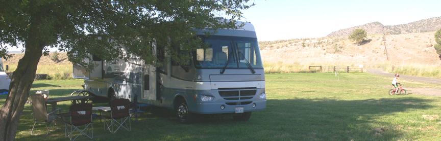 Our camp at Richardson's Ranch where Kyle was able to ride his bicycle